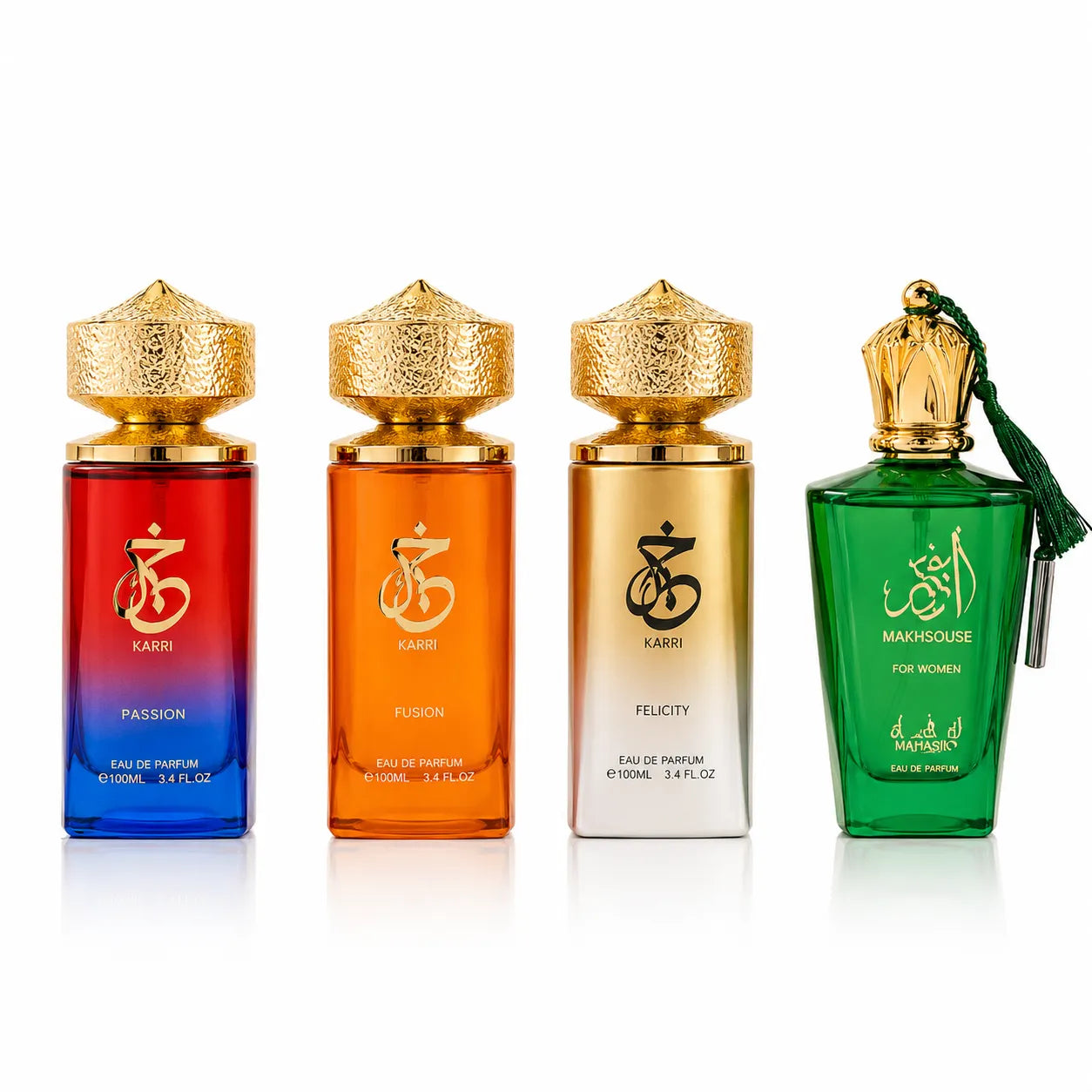 Set 4 Parfumuri Damă – Karri Confection + Karri Fusion + Karri Felicity + Al Khair Pistachio (100 ml x 4)