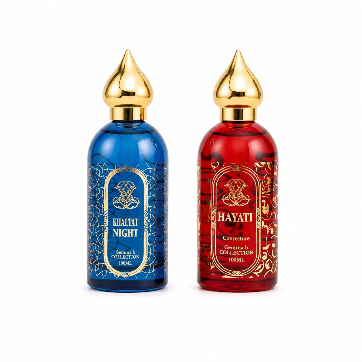 Set 2 Parfumuri Arăbești Bărbați + Damă – Khaltat Night & Hayati (100 ml x 2)