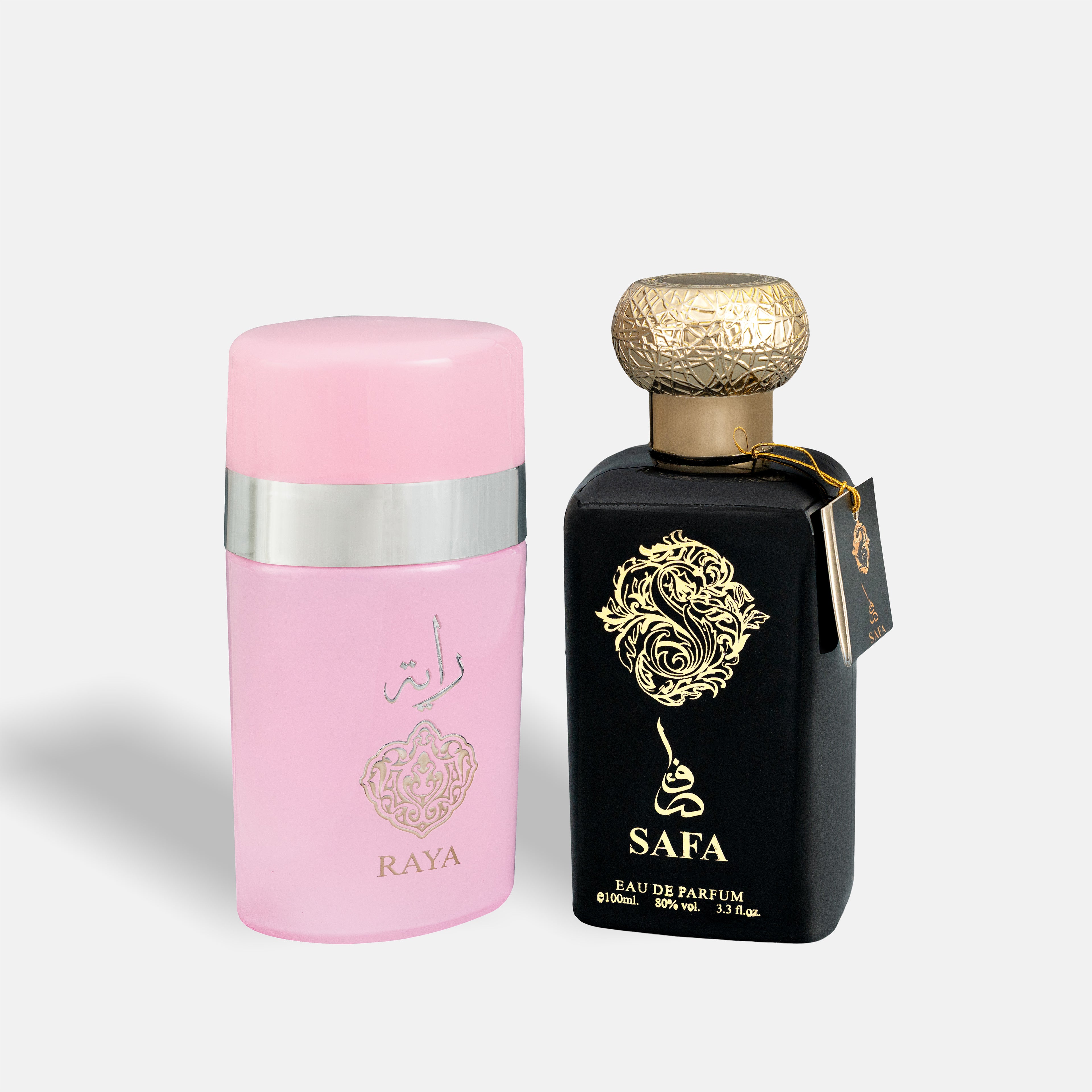 Set 2 Parfumuri Orientale – Bărbat + Damă – Raya & Safa (100 ml x 2)