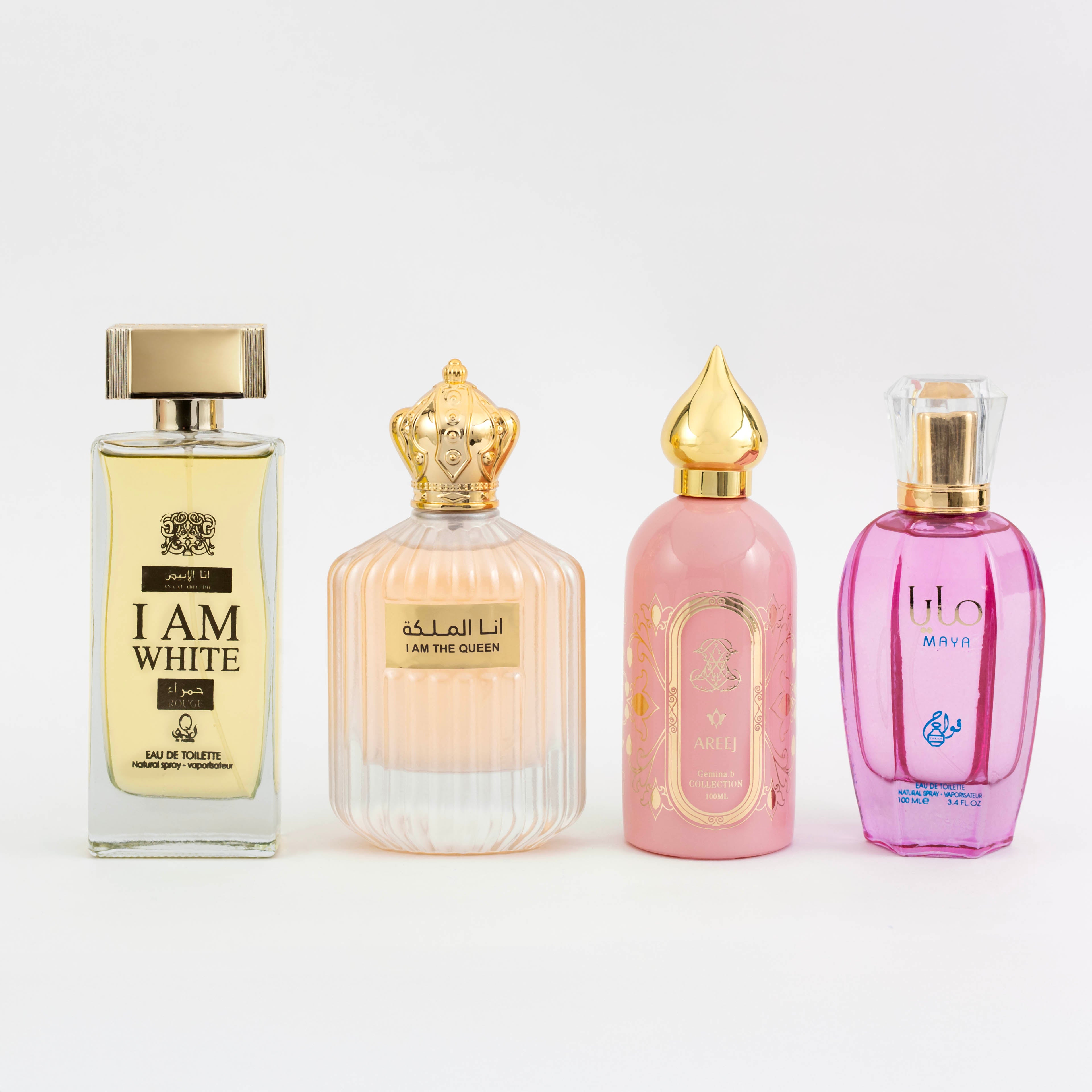 Set 4 Parfumuri Damă – I Am White + I Am The Queen + Areej + Maya (100 ml x 4)