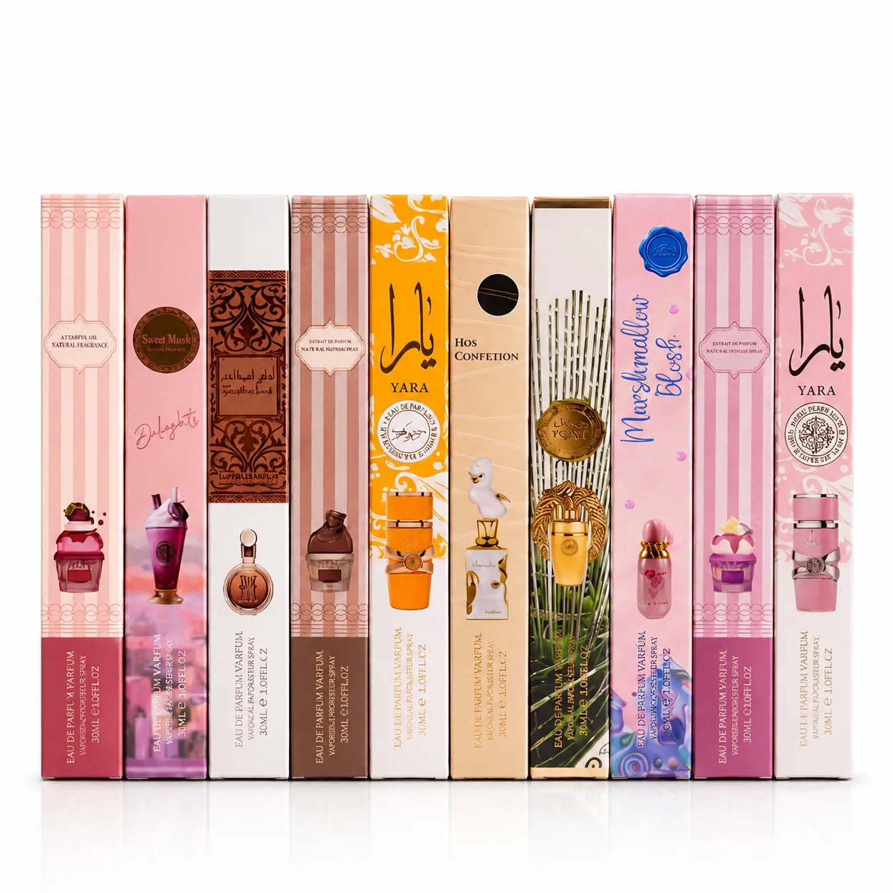 10 Parfumuri Arăbești Damă – Colecția Sweet; Floral (35 ml x 10)